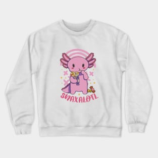 Kawaii Snaxolotl Axolotl Eating Snacks Crewneck Sweatshirt